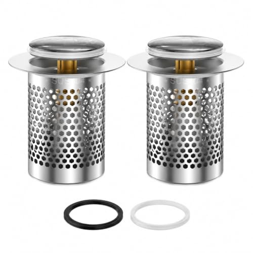 2 Stück Pop-Up Waschbecken Abflusssieb Edelstahl 304 Abflussfilter