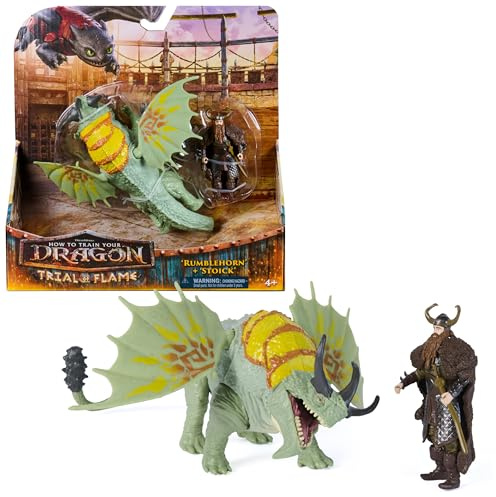 Dreamworks Dragons, How to Train Your Dragon, Rumblehorn & Stoick, Viking Duo Action Figures, Kids Toys for Boys Ages 4 and up