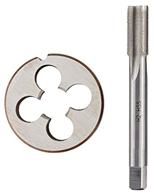 EJGMCNSGB 1 Juego de machos y terrajas de roscar de Metal para máquina, 2 Piezas M2.0x0.45
