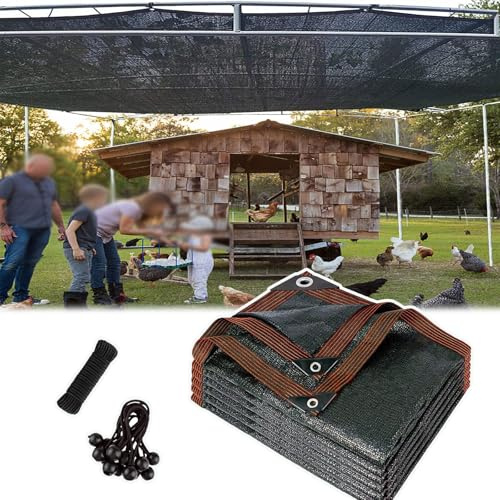 Lona para exteriores de 7 x 22 pies, 90% de protección UV, malla negra para patios, pérgolas, gallineros, autos, cubierta de sombra de jardín duradera con ojales para un mejor bloqueo solar