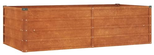 Aiuola Rialzata da Giardino, in Acciaio Corten, Resistente Alle Intemperie, Resistente con Ampio Spazio per Piante, Struttura Robusta per Erbe/Verdure/Fiori (100x100x45 cm) (160×80×45 cm)