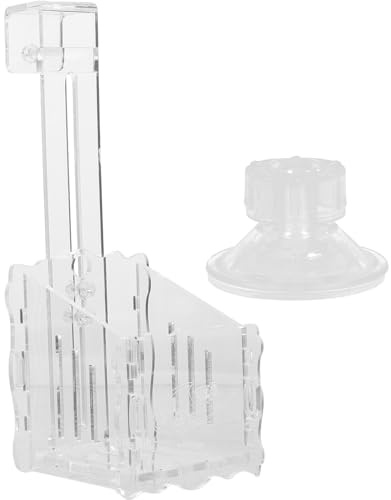Abaodam Pot de Plantes Aquatiques Suspendu en Acrylique Transparent Petite Jardinière pour Aquarium Crochet Coupe de Sélection Végétale Support pour Plantes D’Aquarium Bassin pour