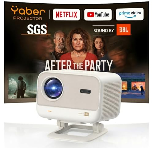 【SGS Zertifiziert Hohe Helligkeit】Smart Beamer Kompatibel mit Netflix, JBL 16W Dolby Audio, HDR10, Autofokus & Trapezkorrektur, WiFi & Bluetooth, Beamer 4k Heimkino, Yaber L2 Plus FHD 1080P Projektor