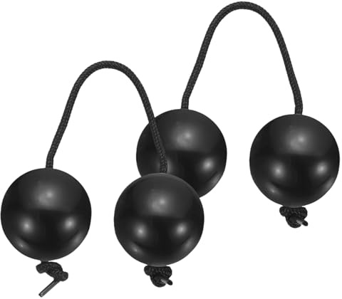 QUARKZMAN 2Pcs Aslatua Shaker, Strumento Tradizionale Africano Kashaka Percussione A Mano Palline Ritmiche Asalato Per Adulti Principianti Feste Spettacoli, Nero