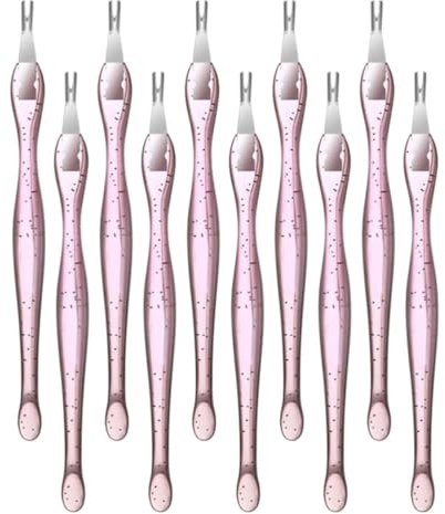 Kit D’outils de Manucure et Pédicure Rose 10 Pièces en Pp Acier Inoxydable | Fourche Incisive pour Retirer les Peaux Mortes, Usage Salon D’ongles et Maison, Outils Nail Art