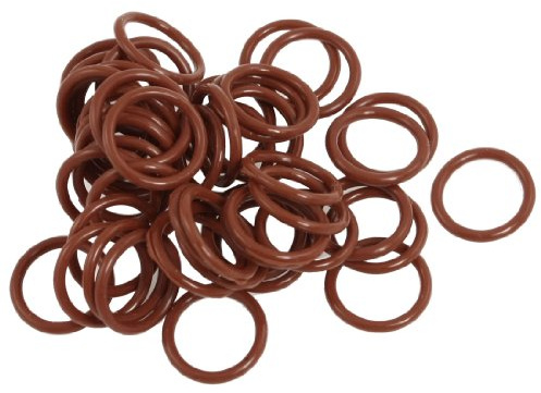sourcing map 17mm x 2mm Silikon Öldichtung Ring Dichtring O-Ring rot 50 Stücke