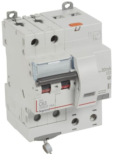 411164 Legrand Disjoncteur différentiel 63A type AC 30mA DX³6000 10kA 2P