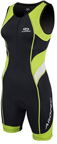 Aropec Triathlon Lion - Tuta da donna, taglia S, colore: nero/verde