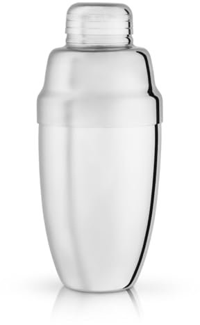 Viski Silver Heavyweight Cocktail Shaker, Stainless Steel Drink Mixer, with Bar Strainer, Professional Shaker for Martini and Margarita, Silver Polished Finish, 16.5 oz
