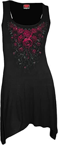 Spiral - Blood Rose - Goth Bottom Camisole Dress Black - XL