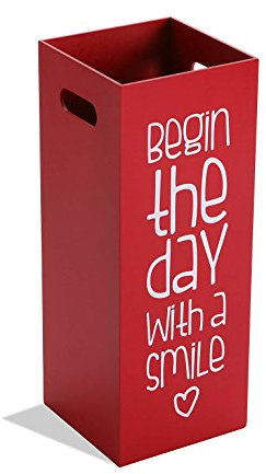 Versa Fluor Schirmständer für Eingang, Raum oder Halle, moderner Schirmhalter, Maßnahmen (H x L x B) 53 x 21 x 21 cm, MDF-Holz, Farbe: Rot und Schwarz