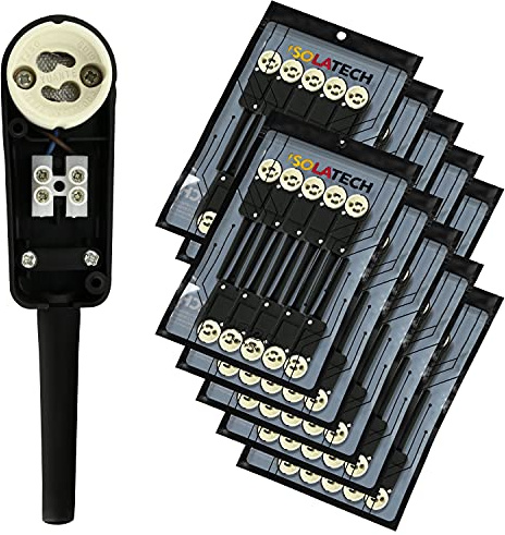 ISOLATECH 100pcs GU10 Socket with Junction Box LED Energy Saving Bulbs (max.250V/2A) Bulbs Home Installation recessed Ceiling Fixture Kitchen Bathroom Socket Accessories