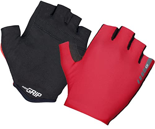 GripGrab Aerolite InsideGrip Profi Cykelsport Handskar - Ostoppade Kortfinger Cykelhandskar – racercykel, CX, Tidningar röd X-L