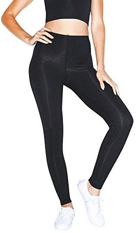 American Apparel Women's Cotton Spandex Jersey Legging, Black, Medium