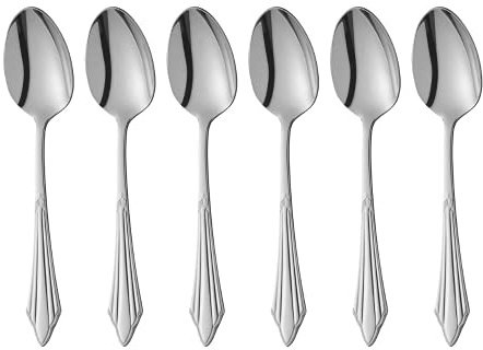 WMF Fächer Espressolöffel-Set 6-teilig, XX cm, Cromargan protect Edelstahl poliert, glänzend, kratzbeständig, spülmaschinengeeignet