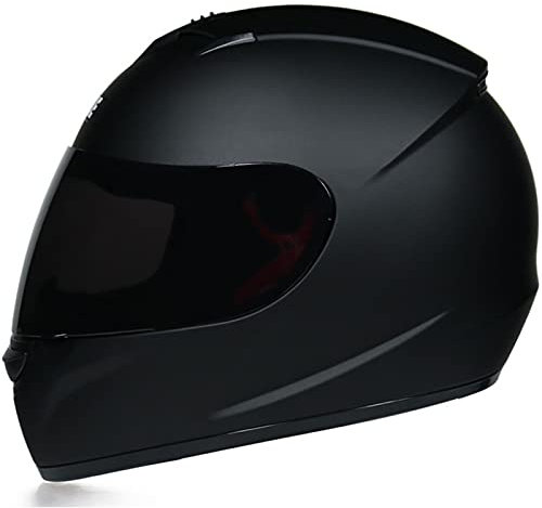 DOT-zertifizierter Motorrad Integralhelm für Erwachsene mit 4 Linsenoptionen Herren Damen Motorrad helme Sturzhelm für den täglichen Motorradintegralhelm,Matt black d,M 57~58cm