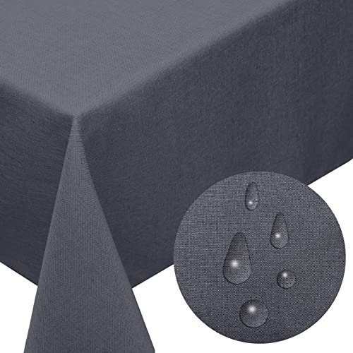 Tischdecke (eckig 130 x 220 cm, grau) Stoff Grau, Tischdecke rechteckig, Tischdecke Dunkelgrau, Tischdecke Grau, Tischdecke Outdoor rechteckig