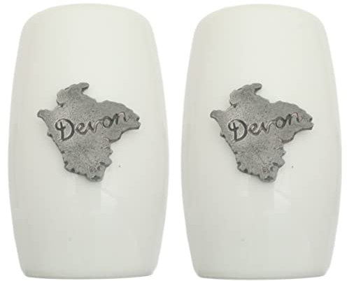 Devon China Salt and Pepper Shakers Cruet Set Modern White CSP 439
