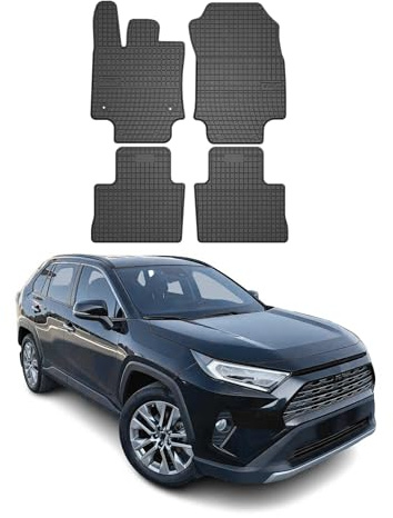 OMAC Fußmatten für Toyota RAV4 2019-2025 Gummi 4tlg Schwarz | Automatten, Gummimatten, Allwetter, Antirutsch, fahrzeugspezifisches Produkt, wasserdicht