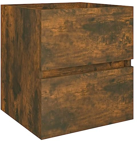 vidaXL Armoire de Lavabo Armoire de Salle de Bain Toilette Meuble de Rangement Intérieur Chêne Fumé 41x38,5x45 cm Bois d'Ingénierie