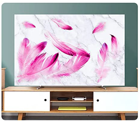 Uvency 80In Hanging Desktop Curved Screen Universal Tv Cover Dust Cover Cloth Indoor Cover Type Tv Screen Protector Bedroom Living Room Decoration Television/A354/80In