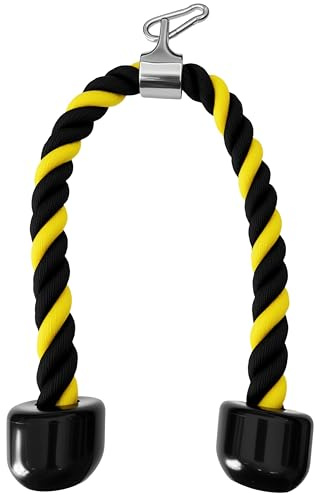 qibylift Nylon Trizepsseil gedrehtes Seilzug trizepstau zum herunterziehen mit rutschfesten Griffen - Bizeps, Trizeps, Fitnessstudio oder zu Hause kraftstation für Zubehör