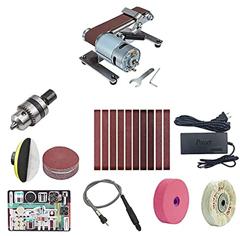 Toplionace Machine à Bande Abrasive électrique Multifonctionnelle, Ponceuse à Bande Affûteuse de Couteaux Mini Machine de Gravure de Meulage de Polissage 330x30mm