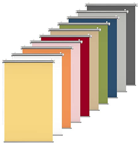 Rikmani Thermorollo ohne Bohren Lichtblick Klemmfix Hitzeschutz Verdunkelungsrollo Wandmontage Sichtschutz Rollo für Fenster und Türen mit Silberbeschichtung pink 40x150 cm