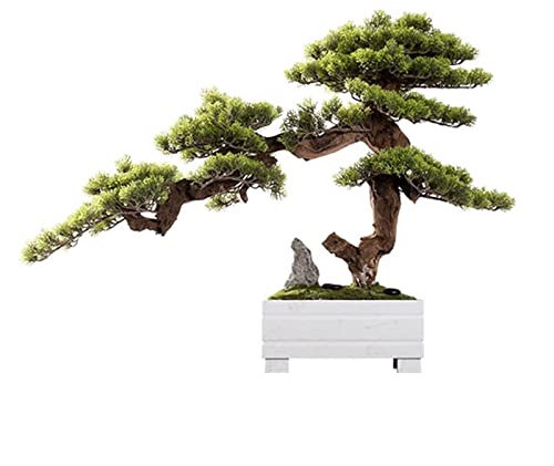 Künstliche Bäume Zypressen Willkommen Kiefer Bonsai Künstliche Topfpflanzen Kreative Chinesische Simulation Willkommenskiefer Bonsai Wohnzimmer Veranda Einfache grüne Kiefer mit weißem Keramik