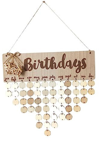 Ciieeo Holz Geburtstagskalender Wanddeko Diy Mit Kleinen Buchstaben Geburtstags-erinnerung Familienkalender Ohne Werkzeug Einfache Montage Für Zuhause Geschenk