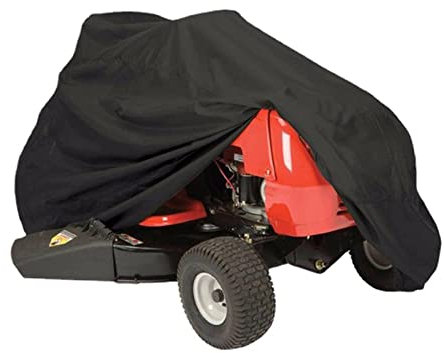 Eljeczt Riding Lawn Mower Cover Tractor Cover Waterproof Heavy Duty UV Protection Universal Zero Turn Mower Cover with Drawstring Windproof & Storage Bag, 183 * 137 * 117cm,Black