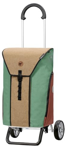 ANDERSEN Einkaufstrolley - Scala Shopper Plus Oli.P 2.0 beige | sehr leicht, klappbar, klein zusammenlegbar, bis 30 kg - Tasche mit Thermofach, Seitenfach, Reflektoren, 50 L