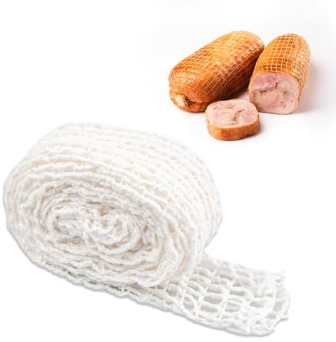 NiceLand Fleischnetz 300 cm Schinken Netz Bratennetz Räuchernetz Schinkennetz Rollbraten Netz Zum Aufbewahren, Aufhängen, Braten, Garen Von Fleisch Schinken Weiß