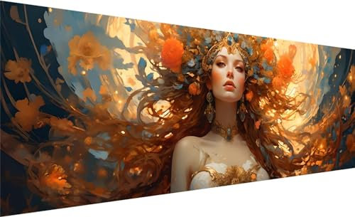Göttin Diamond Painting Groß XXL 270x90cm, Diamond Painting Set Basteln Erwachsene, 5D DIY Blume Diamant Painting Bilder Erwachsene, Diamond Painting Großes für Geschenk Home Wand Deko Aesthetic F-8