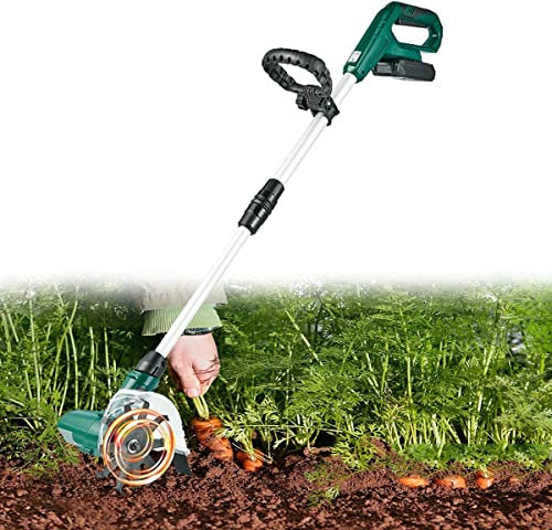 Motobineuse électrique de Jardin, motobineuse électrique de Jardin réglable, Mini motobineuse électrique portative, 20 V, Profondeur de 10 cm, Largeur de Travail 5 cm, Batterie à f