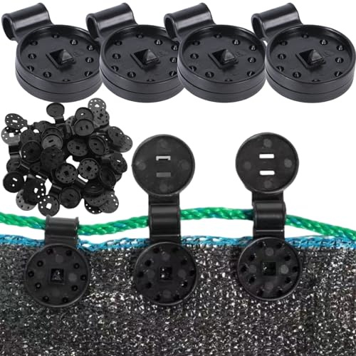 Clips De Fijaciónpara Redes,50 piezas, Clips de Red de Jardín,Clips de Red de Sombra,Clips De Plástico Para Tela Protectora,Clips Especial Con Ojal,Clips De MallaSombra Para Panel De Cerca Tela