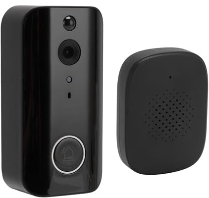 Asixxsix Wireless Doorbell Camera,Smart Video Doorbell Camera with Chime, Voice Changer, 2 Way Audio, PIR Motion Detection, Night Vision, 4000mAh Rechargable Indoor Camera