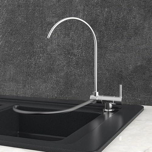 Umkehrosmoseanlage Wasserhahn Klappbarer Einzelner 1 Loch Wasserfilter Küchenarmatur,Gebürstet