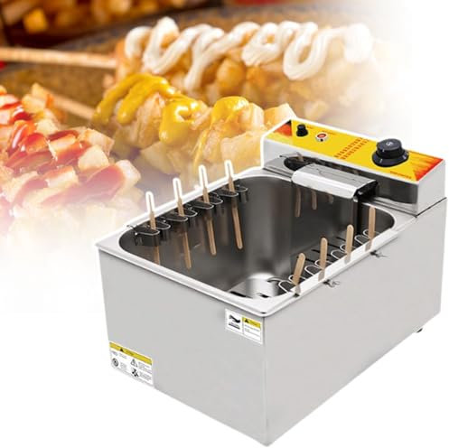 Friteuse Commerciale Professionnelle, 8 PièCes En Acier Inoxydable Pour Hot-Dogs Au Fromage, Machine à Hot-Dogs éLectrique Pour Corn-Dogs Machine De Fabrication De Friteuses