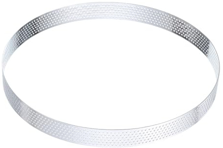 HARFINGTON Stainless Steel Tarts Rings 8.3 Perforated Metal Circle Baking Dessert Mousse Round Cake Ring Non Stick for Home Kitchen Food Cheese Making Tool