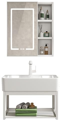 Corner Bathroom Vanity, Heavy-Duty Bathroom Vanity Sink, White Corner Bathroom Vanity, Corner Ceramic Self Rimming/Wall Mounted Bathroom Sink