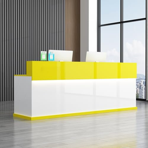Büro-Empfangstheke mit LED-Leuchten und abschließbaren Schubladen – Stehempfang, großer Einzelhandelskassierer