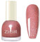 Glitter Nail Varnish - Coral Nail Polish Quick Dry - Sheer Pink Brown Nail Polish Jelly Gloss - Shimmer Iridescent Nail Polish - 60 Seconds Natural Nail Polish Long Last No UV Cure
