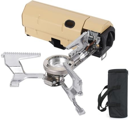 STGBCST Fornello a gas da campeggio in acciaio inox, per esterni, per campeggio, escursionismo, campeggio, barbecue portatile