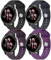 Vancle 4 Pieces Bracelet Compatible avec Garmin Venu 3/Venu 2/Forerunner 255/Forerunner 265/Vivoactive 4 Homme Femme, 22mm Silicone Sport Bracelet (Noir/Violet Foncé/Bleu Nuit/Cerise Foncé)