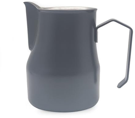 WENYOG Pot à Lait Pichet à Mousse de Lait en Acier Inoxydable, versez sur Une Bouilloire à café, Expresso, Tasse à Mousse de Lait à la Vapeur(500ml,Black)