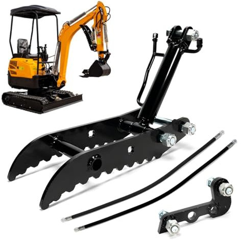 Mi ni-Ausgravatoren Hydraulik-Daumenclip, Drei Löcher Bagger Daumen Unter 3 Tonnen mit L-förmiger Halterung und 2 Hydraulikschlauch
