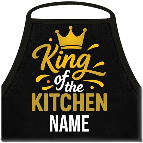 Kochschürze für Herren mit Spruch: King of the Kitchen - Personalisiert mit Namen