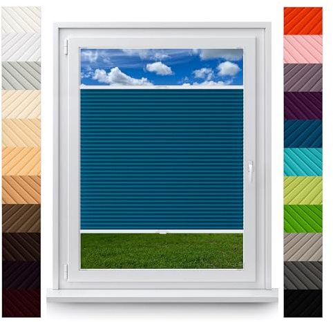 Estores Plisados Personalizados Concept Blinds – Instalación Dentro del Marco de la Ventana SIN Taladro – Persianas Plisadas – Montaje fácil – Ancho de 40 cm a 200 cm, Alto de 20 cm a 260 cm