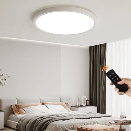 KUOP Deckenleuchte Rund Dimmbar Ø40CM 36W 3000K-6500K Deckenlampe Groß Runder Weiss Schlafzimmer Leuchte LED Deckenlampe Flach Weiß Schlafzimmerlampe für Wohnzimmer Flur